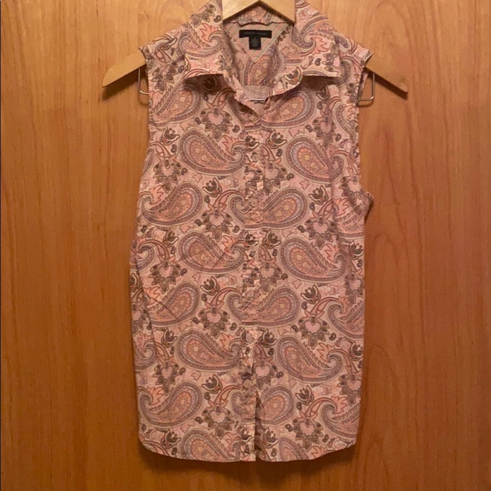 Sleeveless paisley blouse